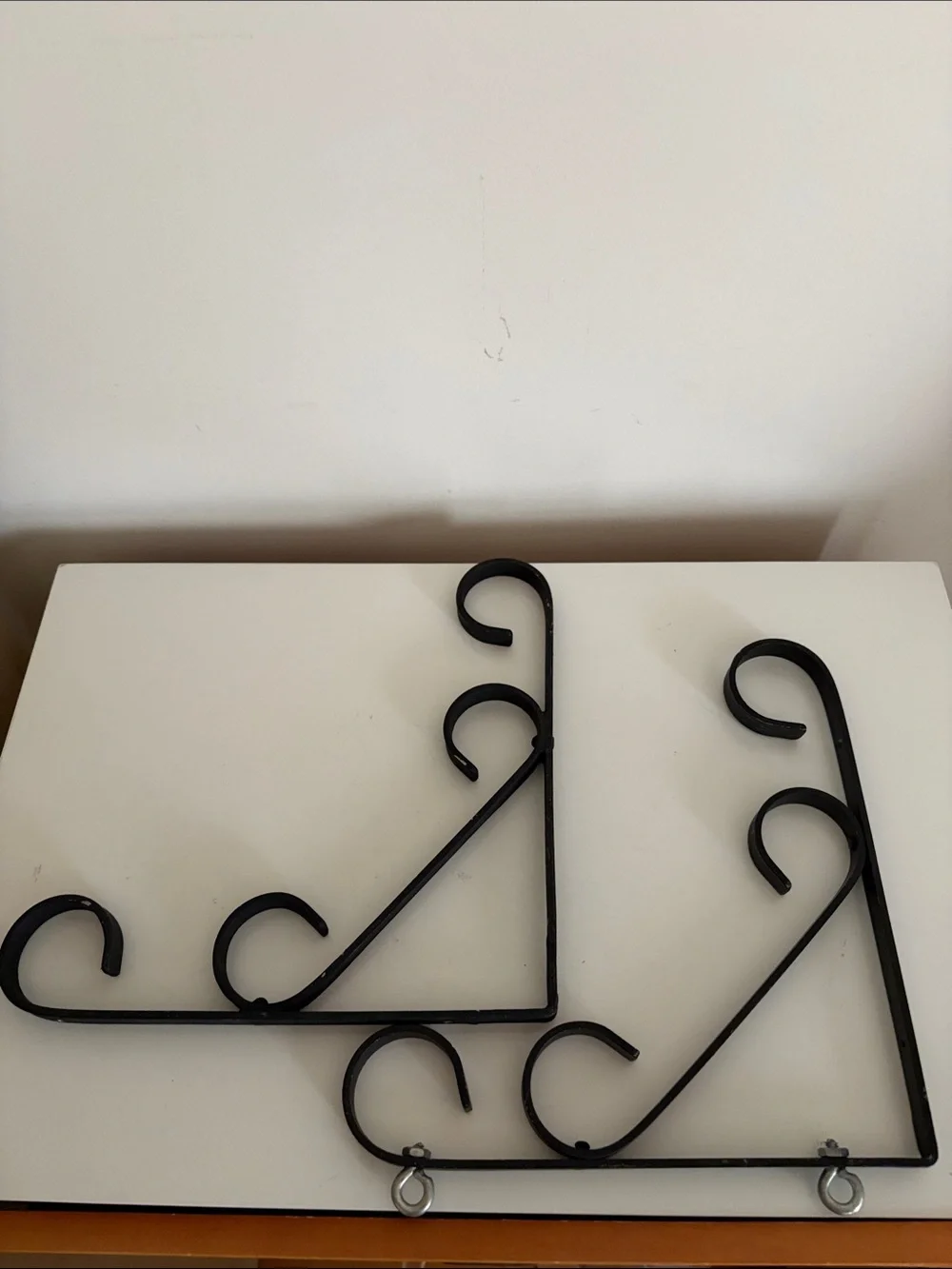 Black Scroll Iron Wall Bracket Pair - Decorative Home Wall Decor